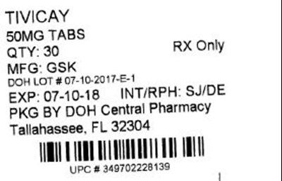 Label Image For 50mg (Tivicay 50mg)